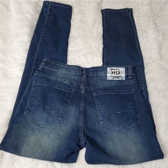 Recycled blue denim jeans - Picture 4 of 8